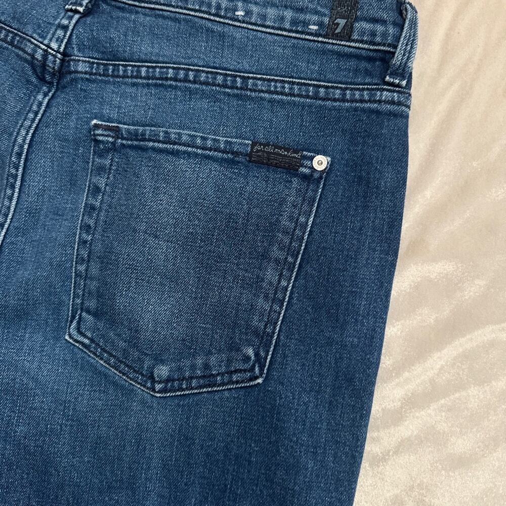 7 For All Mankind High Waist Skinny Jeans - Denim Blue and Light Blue - Picture 6 of 6